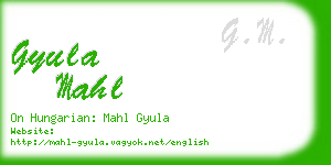 gyula mahl business card